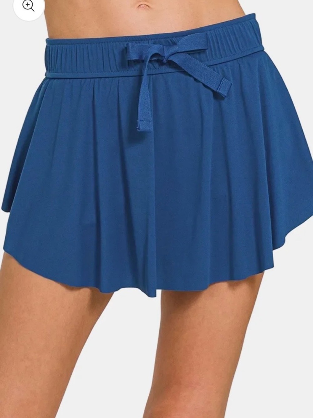 Zenana Outfitters Blue Athletic Skort with Drawstring Waist - Picture 2 of 9